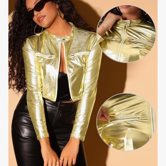 Cropped Gold Jacket - Picture 2 of 14